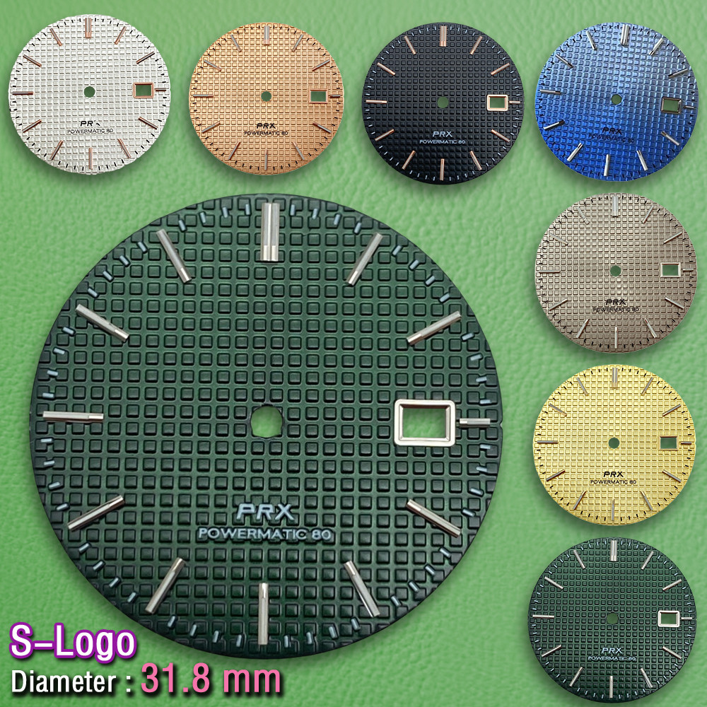 Aksesoris Jam Tangan S Logo 31.8mm NH35 PRX Dial Green Luminous Dial suitable for NH35 NH36 4R 7S Mo