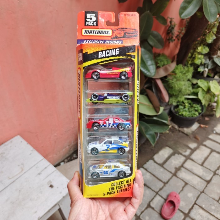 Matchbox 1996 Action System Racing Cars 5 Pack - Ferrari F50, Ford Thunderbird Stock Car, Indy Racer
