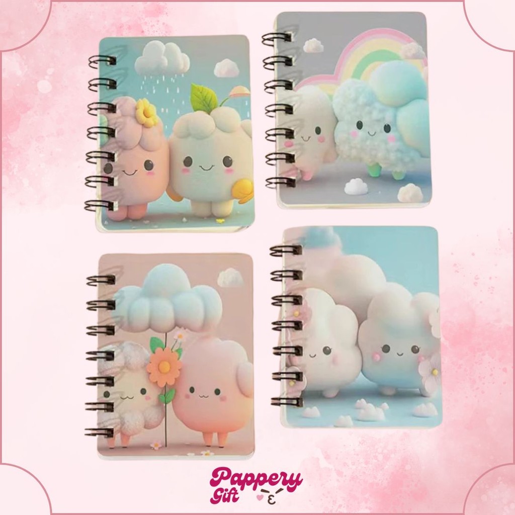 

(1Pcs) Buku Tulis Mini Ring A7 Motif Kartun Notebook Ring Cartoon Notepad Sanrio Kuromi - SE0240