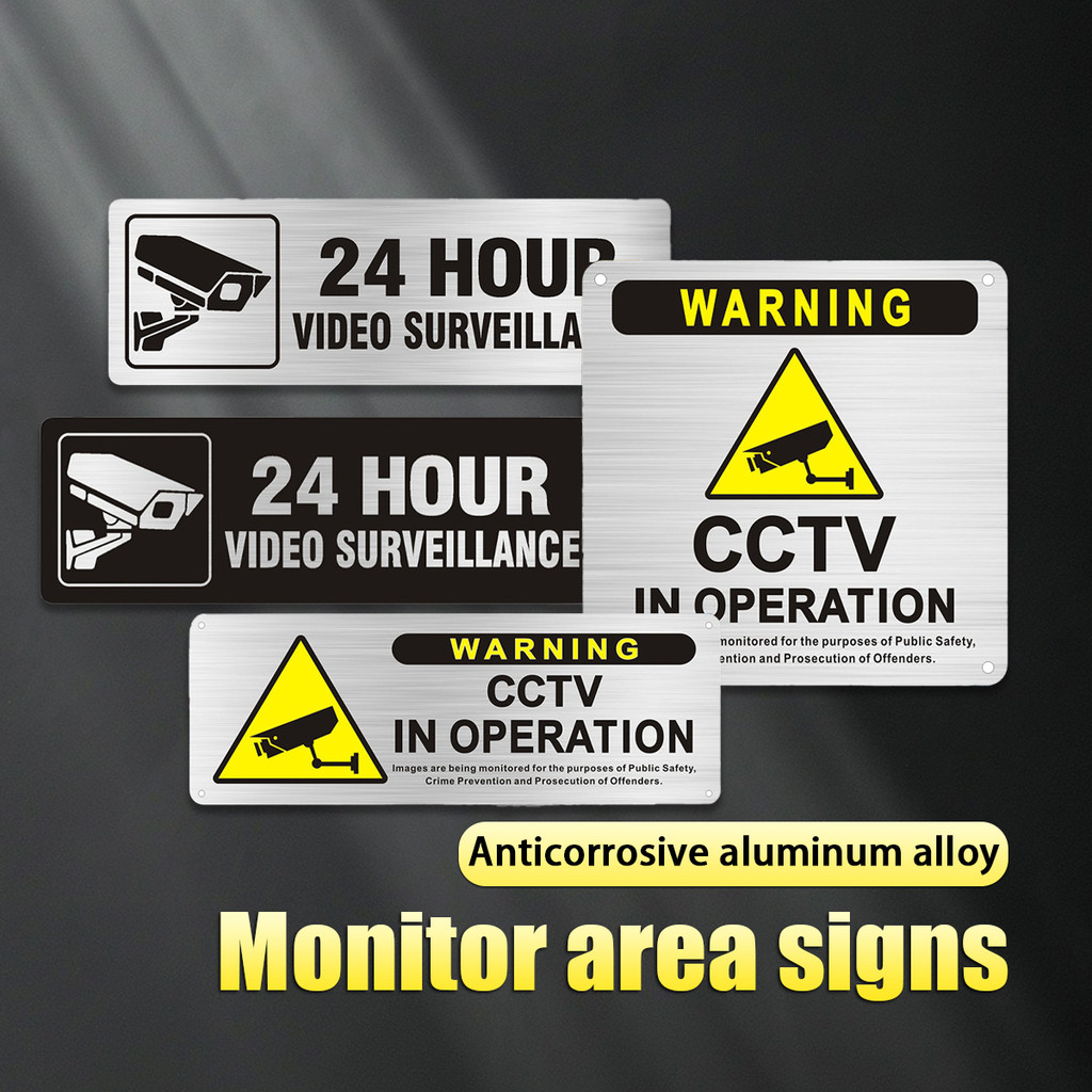 

Stiker area diawasi CCTV 24 Jam Bahan Logam Anti Air Hiasan dinding Sign Aluminium