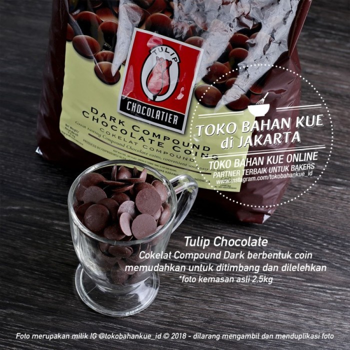

Tulip Dark Chocolate Compound Coin 1kg Cokelat Tulip koin REPACK