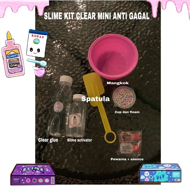 slime kit clear / original kecil murah || slime kit anti gagal BY SOURCANDYSLIME