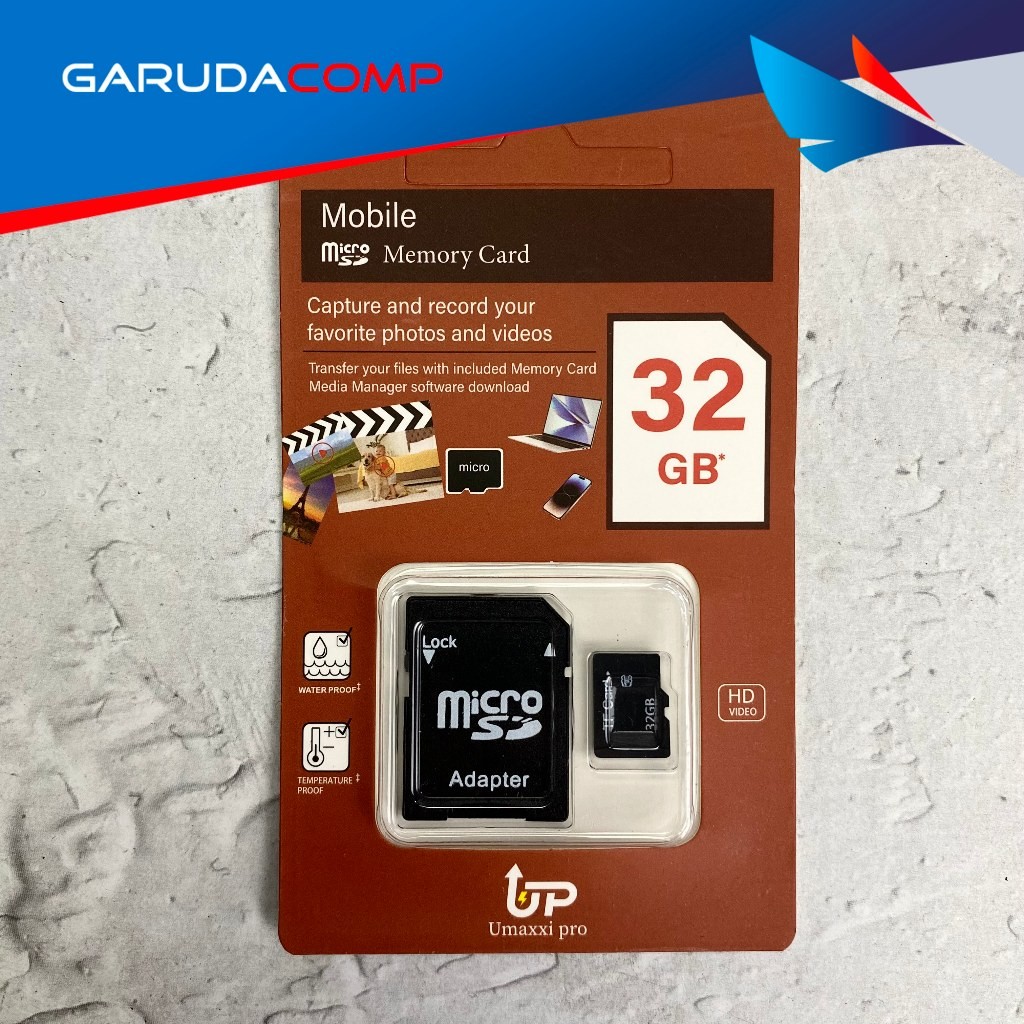 UMMAXI PRO Micro SD 32GB Memory Card HP Kartu Memori Micro SD Adapter 32 GB