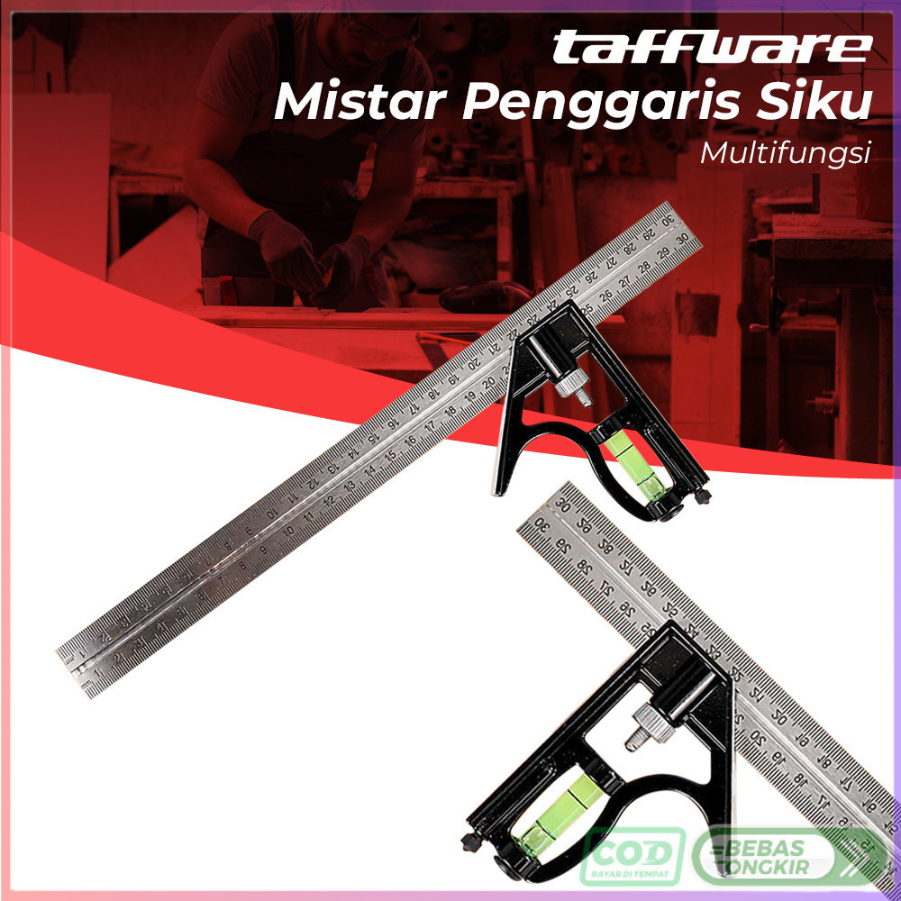 

Taffware Mistar Penggaris Siku Adjustable Angle Ruler Waterpass 305mm - ZEAST