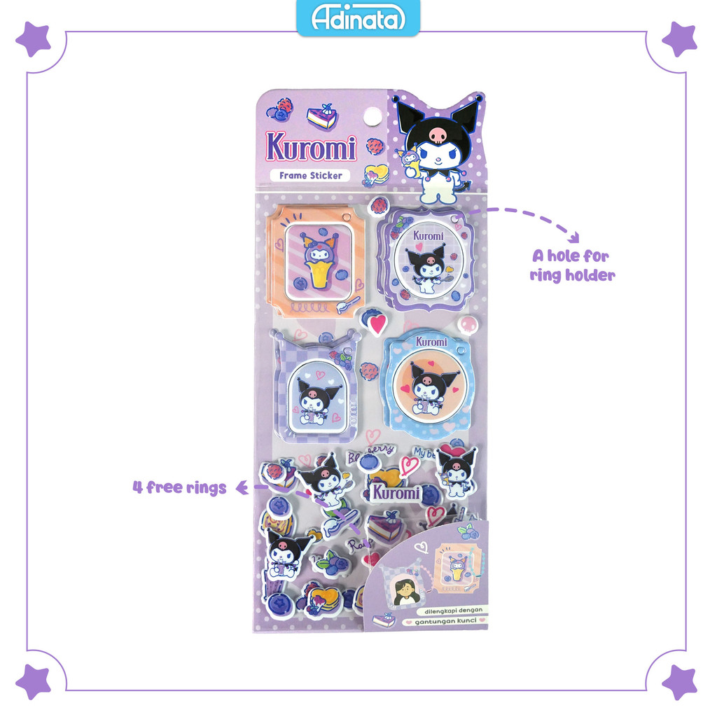 

Kuromi Frame Stickers 2532-6152 / Stiker - Adinata