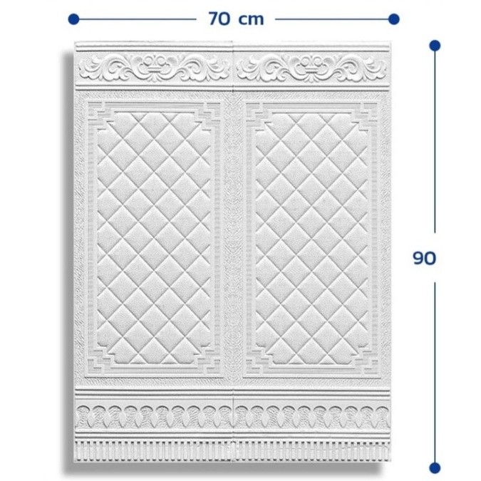 (GTT)   Wallpaper motif pintu putih dan emas 5mm / wallpaper 3D FOAM / Wallfoam Dinding 3D Motif PIN