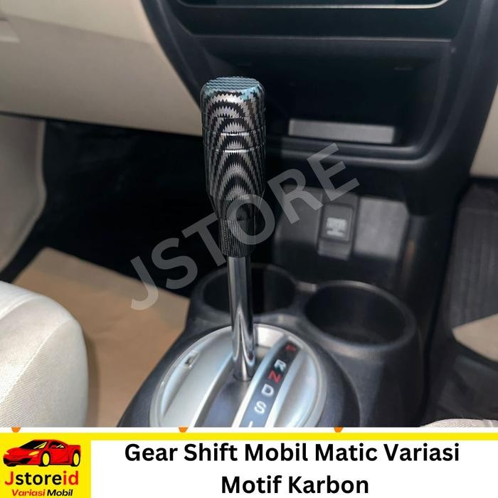 Knob Persneling / Gear Shift / Tuas Gigi Mobil Matic Motif Karbon Universal