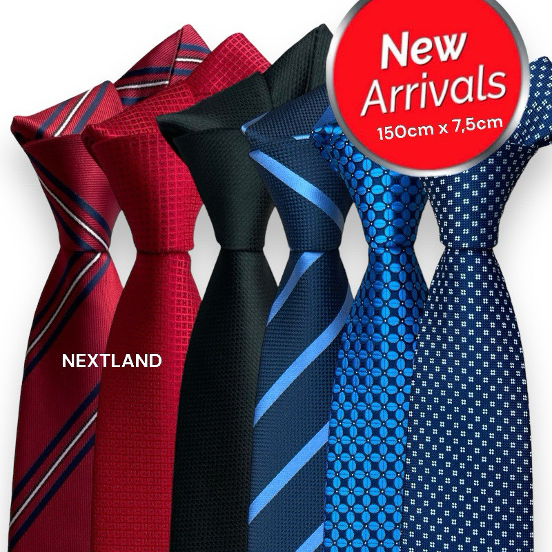 NEXTLAND - DASI HITAM MOTIF DASI PRIA FORMAL DASI MEWAH DASI BERKWALITAS