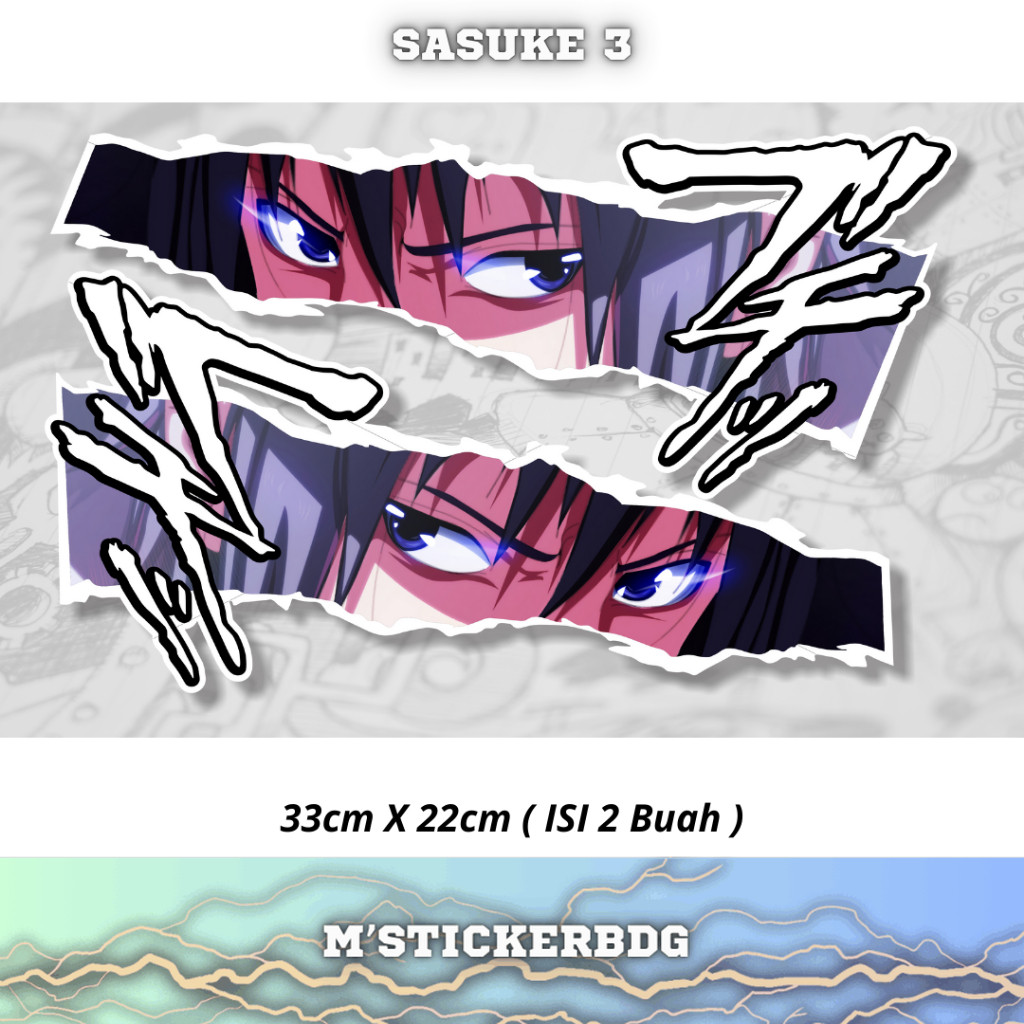 Sticker Stripping All Type Motor Print  Stiker Mata Anime Sasuke Uchiha 3