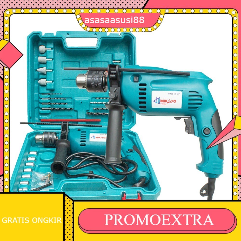 Makita Bor Beton Set 10 mm KOPER - Tembok Besi 10mm Listrik Mata Bor Tersedia Mesin Gerinda 4" Dan B