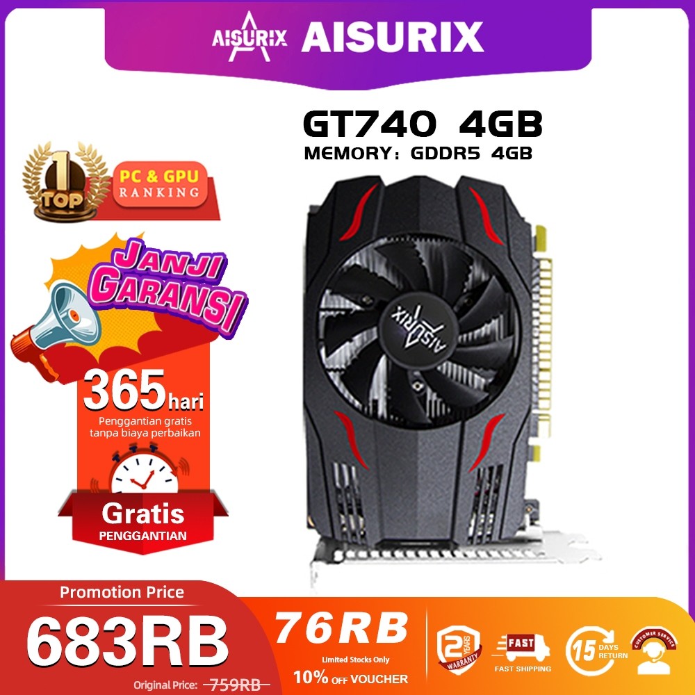 AISURIX NVIDIA VGA Card GT740 2GB GT730 2GB DDR3 128Bit Graphics Cards