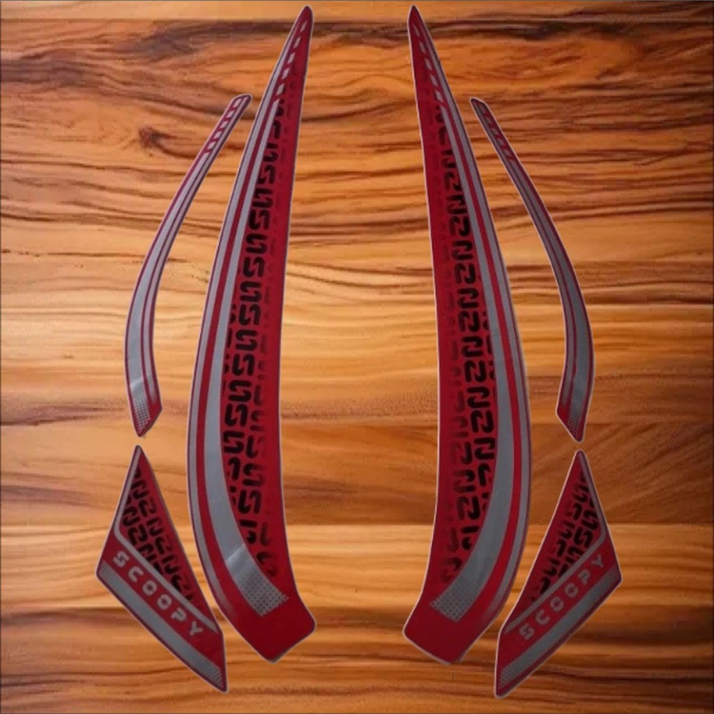 striping Honda Scoopy 2025 merah stiker les motor body standar
