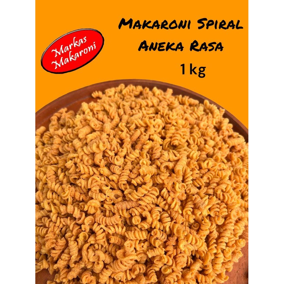 

Makaroni spiral aneka rasa 1Kg - Pedas daunjeruk