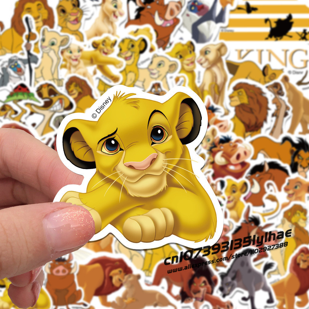 

50pc Disney The Lion King Stickers for Pokemon Hello Kitty Doraemon Frozen Spiderman Anime Cars Sticker Pack for Bags Pegatinas