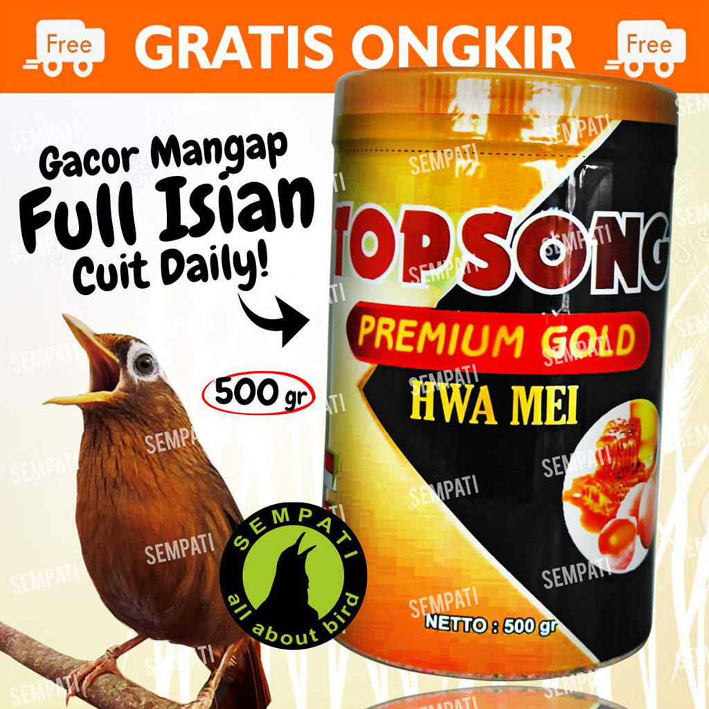 Sco SEMPATI Topsong Top Song Premium Gold Hwa Mei Pakan Burung Wambi Hwamei Hua Mei Poksay Murai