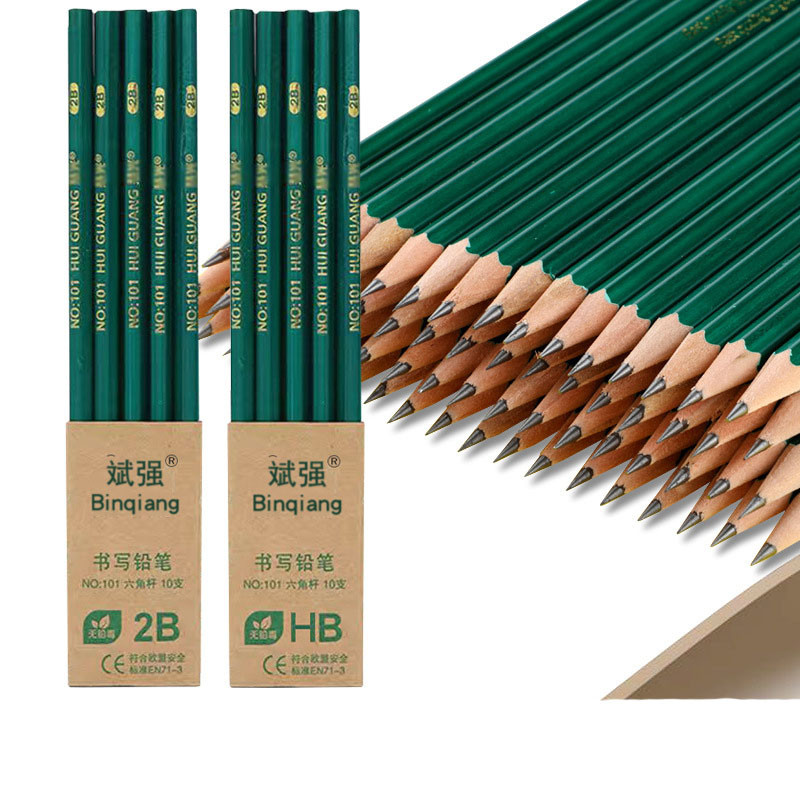 

10Pcs Wooden Lead Pencils HB 2B Standard Pencil Office School Drawing Writing Stationery