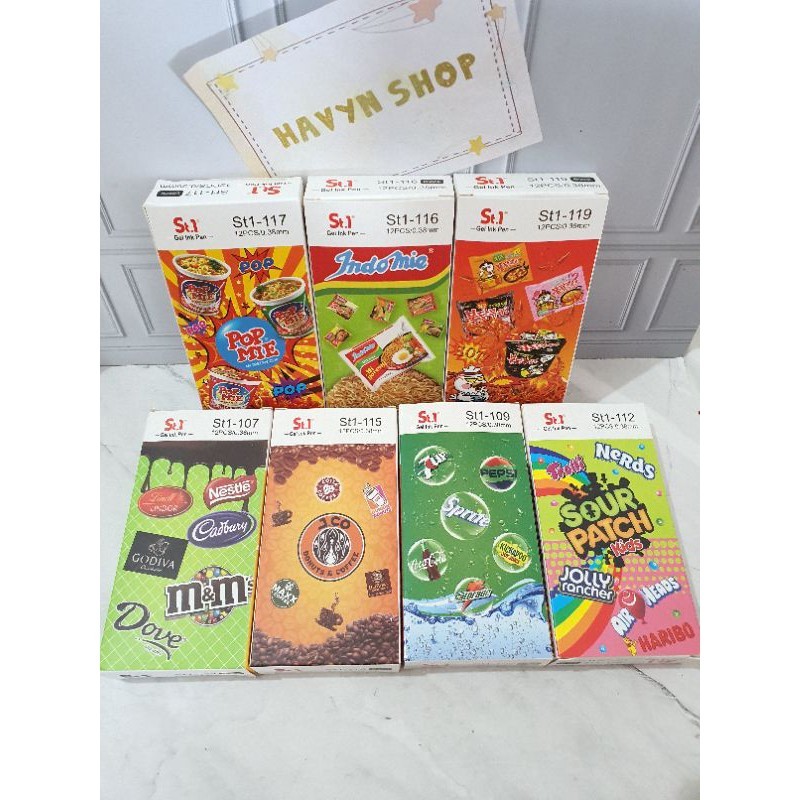 

(1pc) pen gel/pen motif makanan minuman/pulpen lucu/pen mie/pen fancy