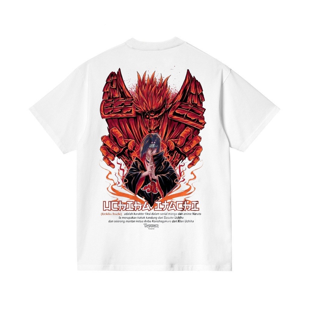 【Trend】 Razzan T-shirt Kaos Itachi Uchiha Perfect Susanoo Special Anime Naruto Cotton High Quality F