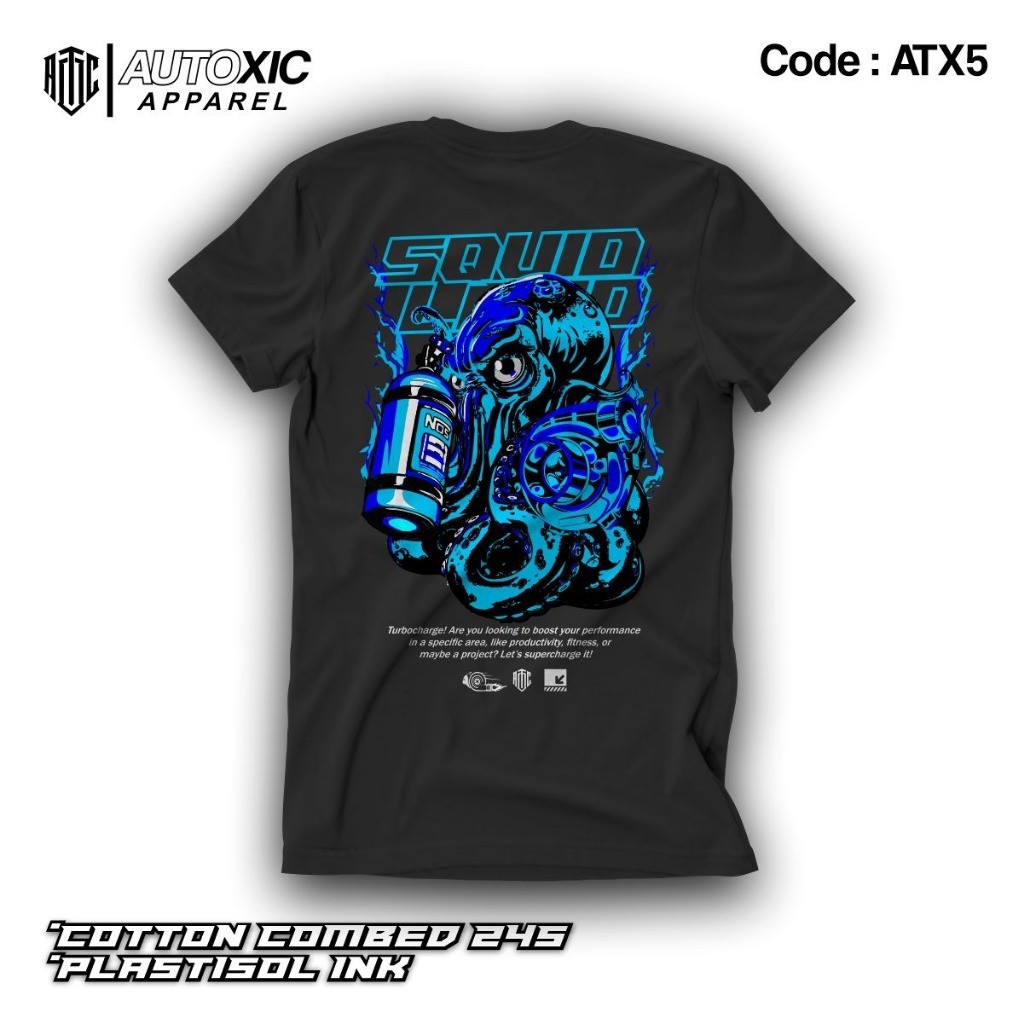 ARTAKAOS- Autoxic Kaos pria Squid land diesel monster lengan pendek Otomotif Mobil Racing Cotton Com