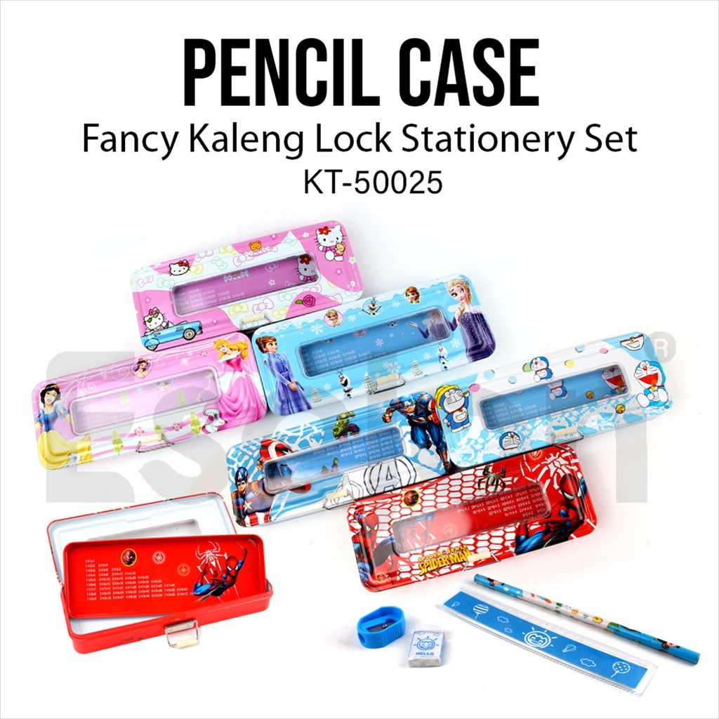 

Kotak Pensil Kaleng Set Lock 50025 / Tempat pensil fancy karakter