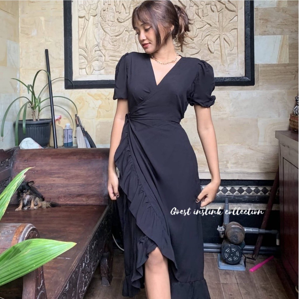 Dress Youna Dress Kimono Rempel Polos Dress Korea Style Big Size