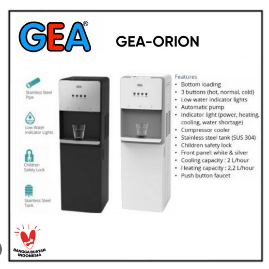 DISPENSER GEA ORION GALON BAWAH KOMPRESOR