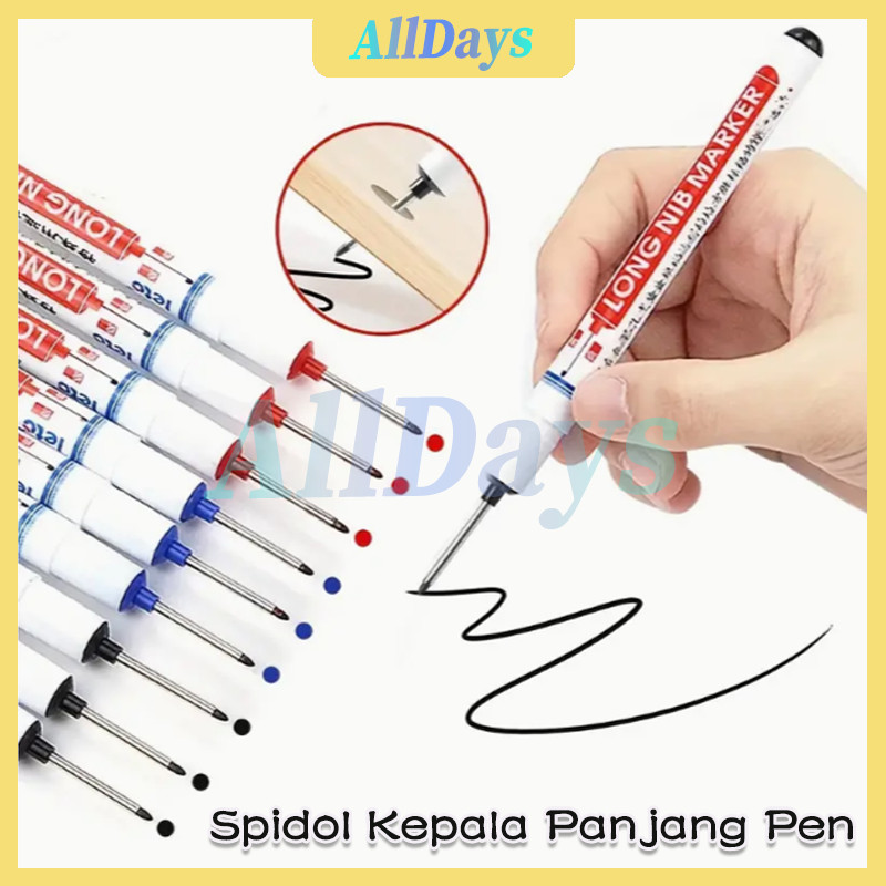 

Long Nib Head Marker Waterproof /Spidol Pertukangan /Long Nib Marking Pen