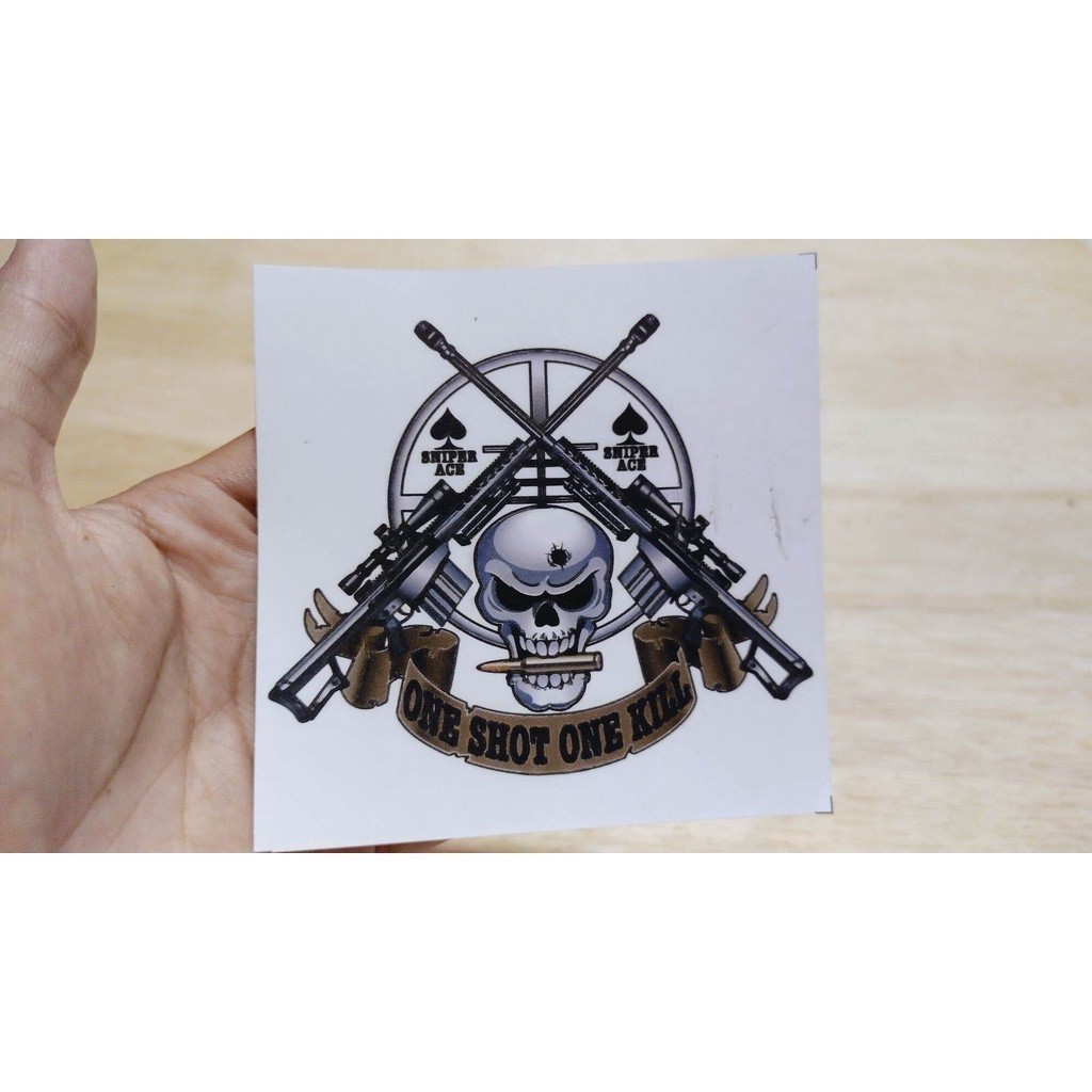 

STIKER ONE SHOT ONE KILL TAHAN AIR 10×10 CM