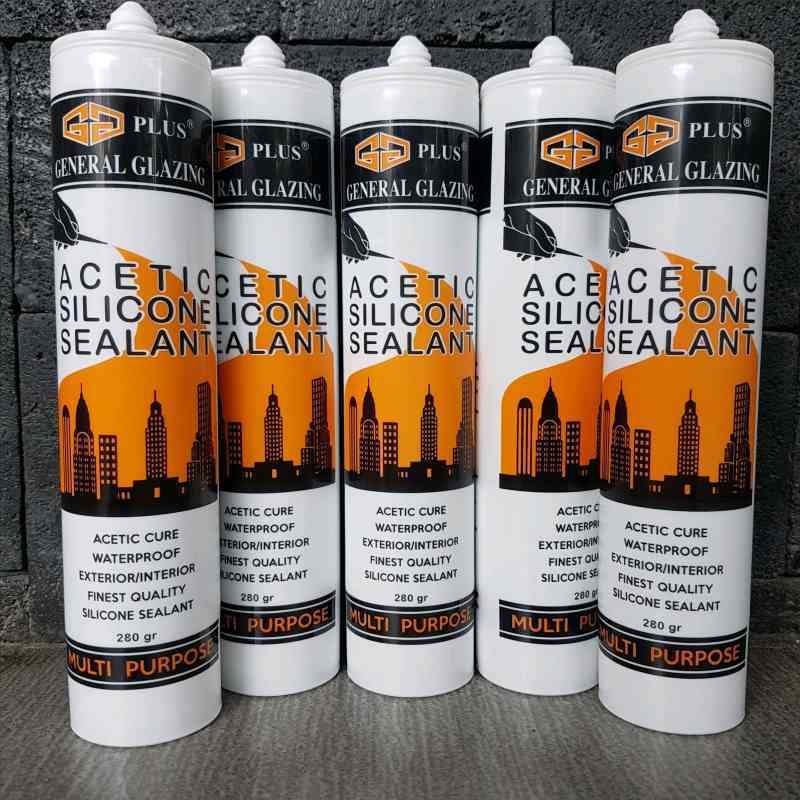 General Glazing Plus Acetic Lem Kaca Aquarium Bening Hitam Sealant Silikon Silicone Silent Silen Aku