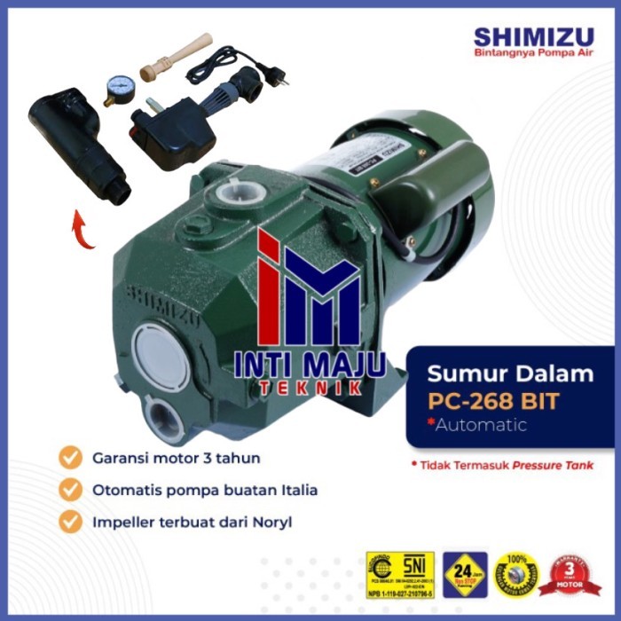 POMPA AIR JET PUMP SHIMIZU PC 268 BIT MESIN DAN MATA JET NON TABUNG