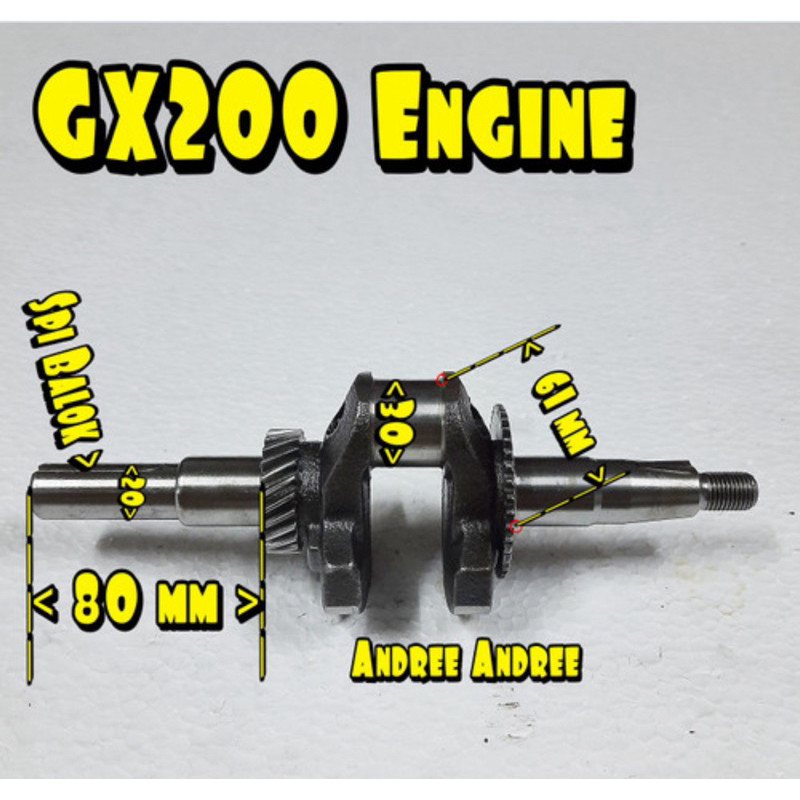 GX-200 Crankshaft Kruk As Penggerak Honda GX200 GX-200 6.5Hp