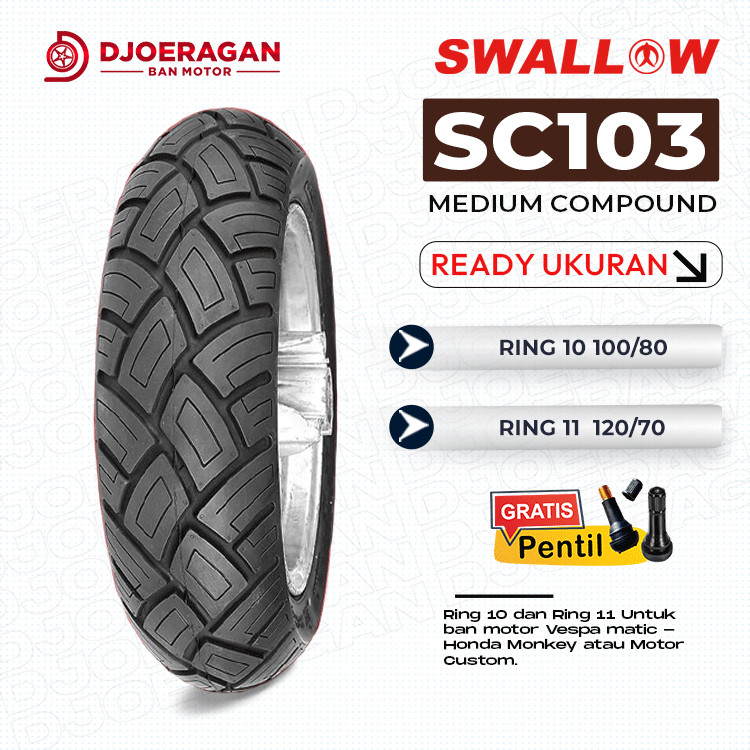 BAN MOTOR VESPA SWALLOW DELITIRE RING 10 & RING 11 TUBLES DEPAN BELAKANG VESPA