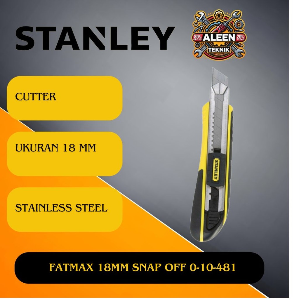 

Pisau Cutter Cuter Fatmax 18mm Snap OFF Knife Cuter 18mm STANLEY 0-10-481
