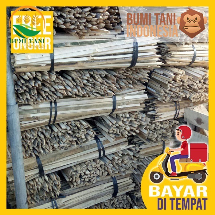 Bilah bambu panjang Tiang bambu Kayu bambu Untuk Tihang Bendera Isi 10