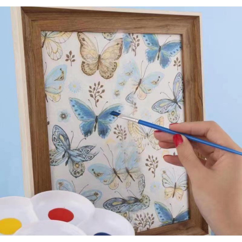 

50pcs Kuas Cat AirKuas Plastik NilonKuas MinyakKuas Garis Tepi DatarKuas Garis BesarGambar Seni