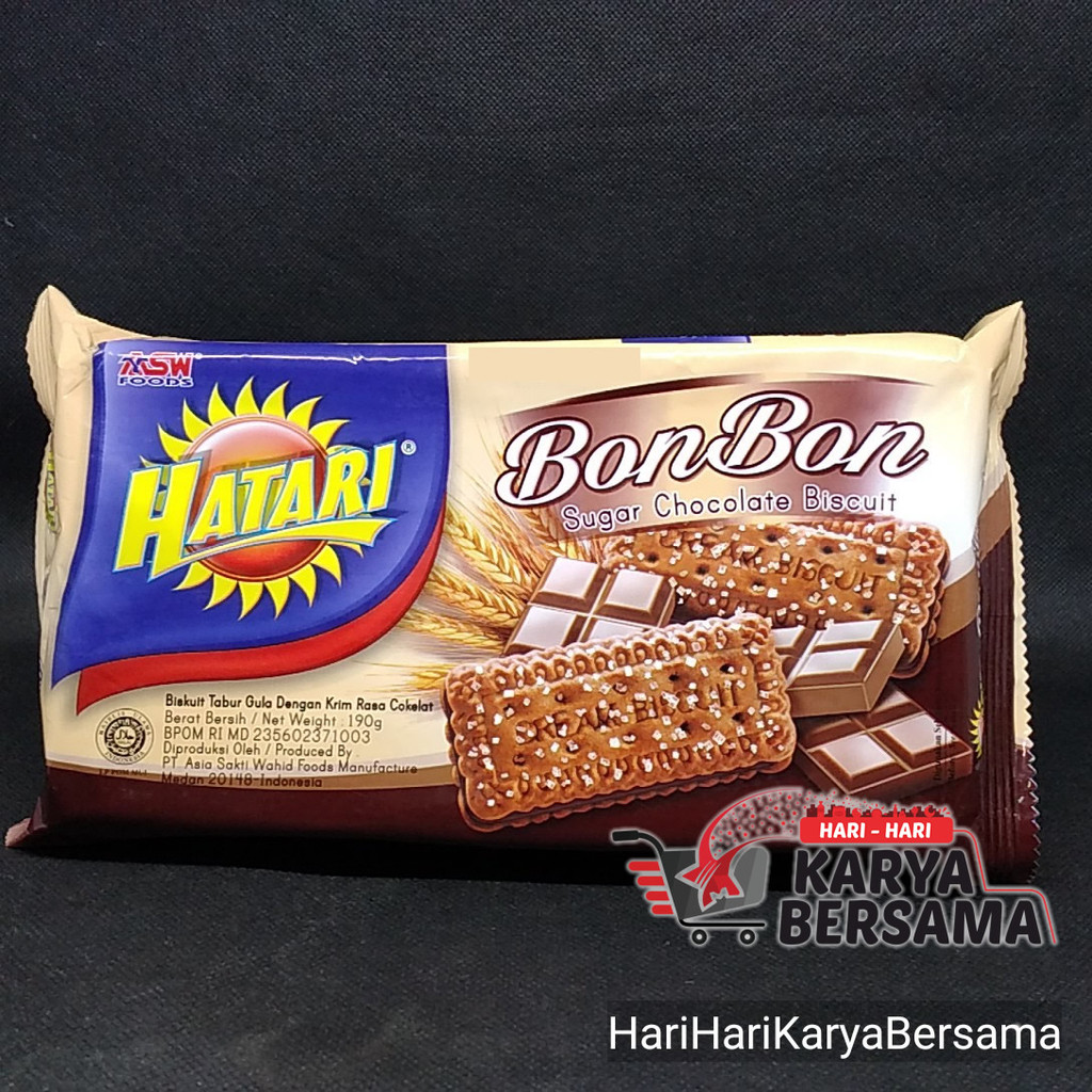 

MAKANAN RINGAN BISKUIT ASW HATARI BON BON SUGAR CHOCOLATE 190GR