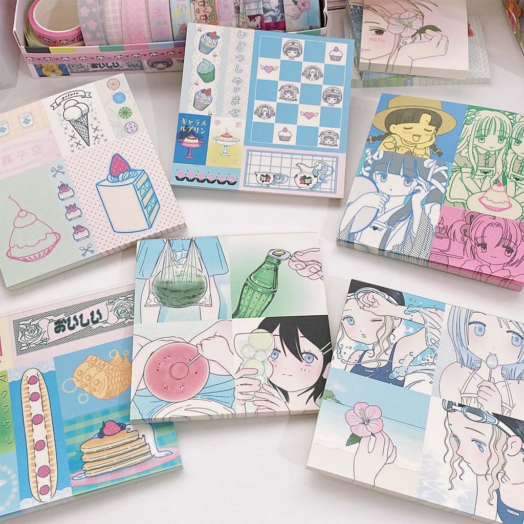 

Decorative Memo Pad Scrapbook Stationery Paper Material Diy Arts Crafts Album Kawaii Note Pads Desk Accessories