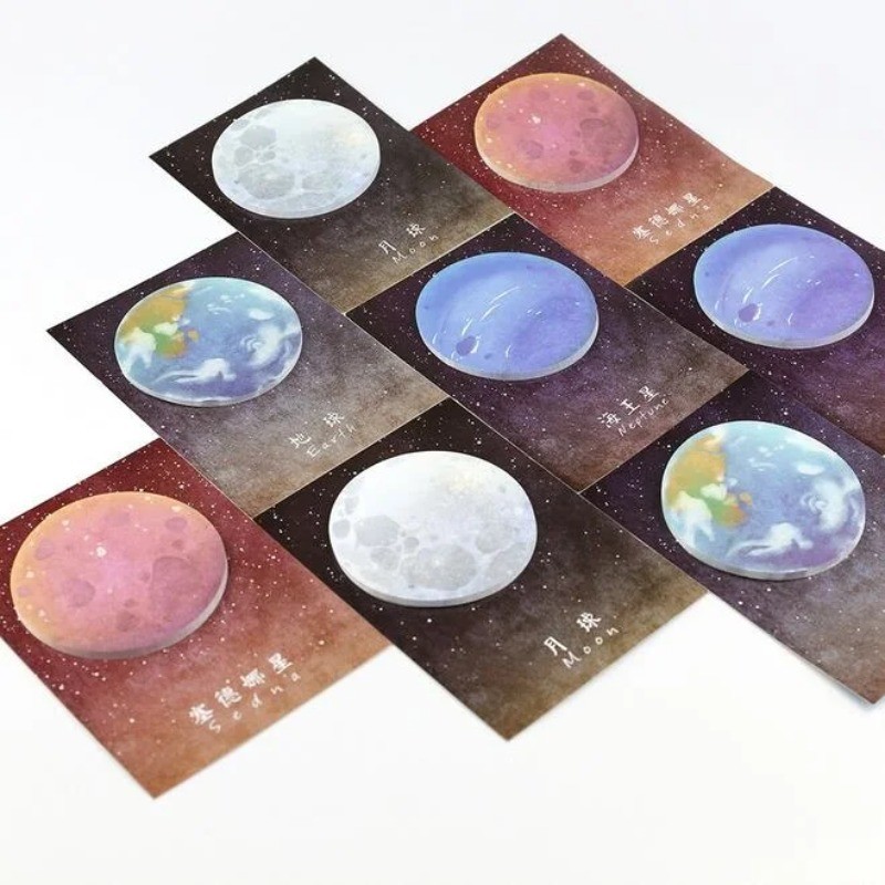 

30Sheets Memo Round Beautiful Planet Design Mini Moon Sticky Pad Notes students gift prize Notebooks supplies 65*65mm