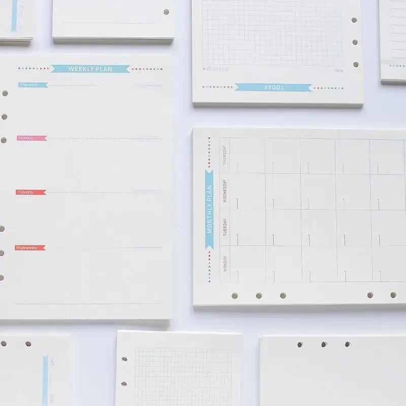 

2024 40 Sheets Kawaii A5 A6 Loose Leaf Notebook Paper Refill Spiral Binder Index Inner PagesPoint Grid Line Planner Agenda