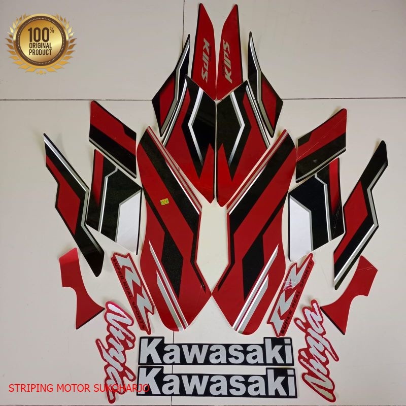 (ORI) striping kawasaki ninja rr list body  2015 se merah stiker kualitas original