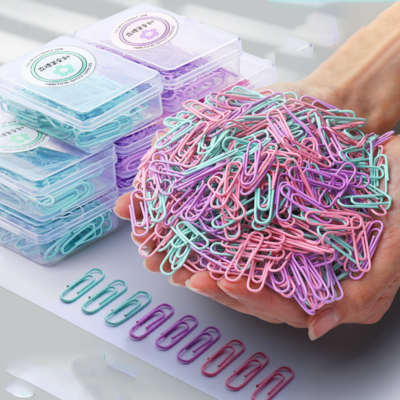 

50Pcs 28mm Metal Paperclips Documents Bookmarks Index Page Paper Binder File Clips School Office Supplies Stationery Accessories
