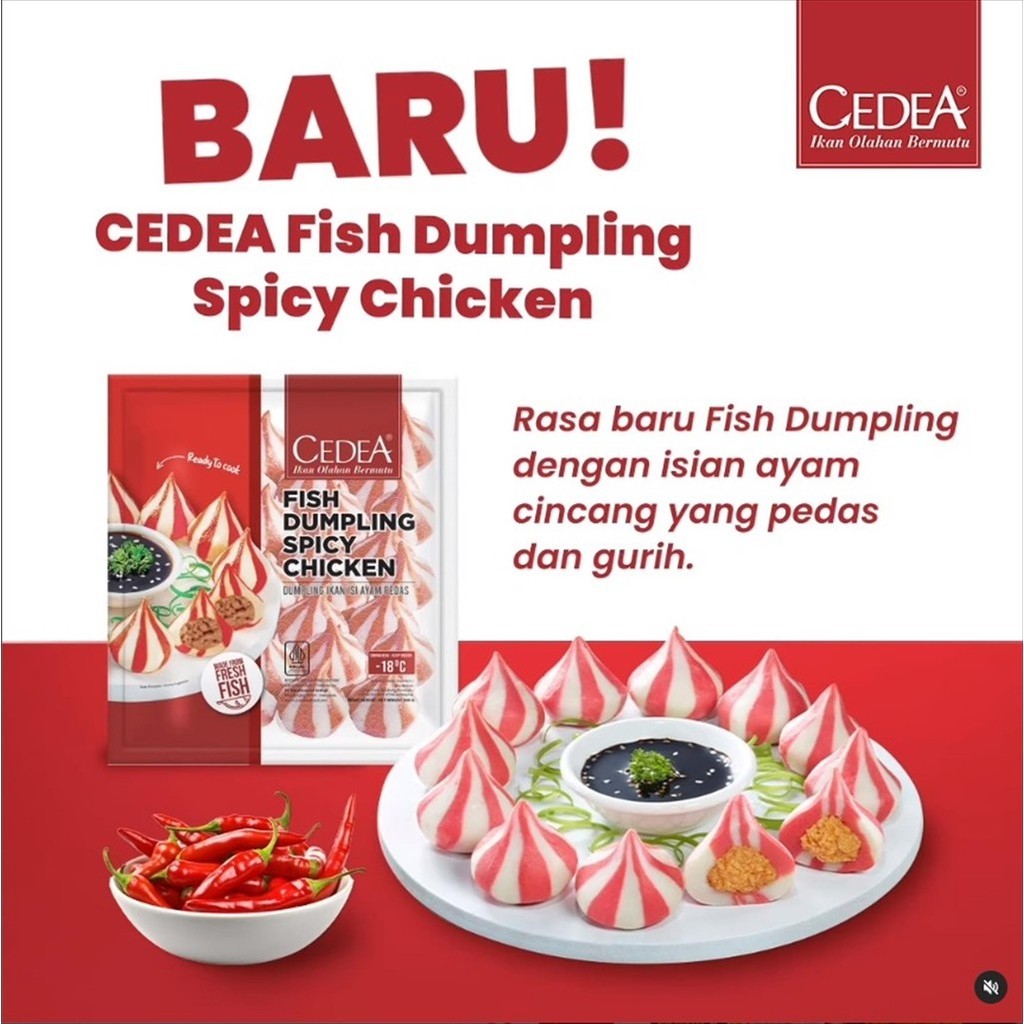 

Spicy Dumpling Chicken Baso ikan Pedas Isi Ayam Cedea 500Gr