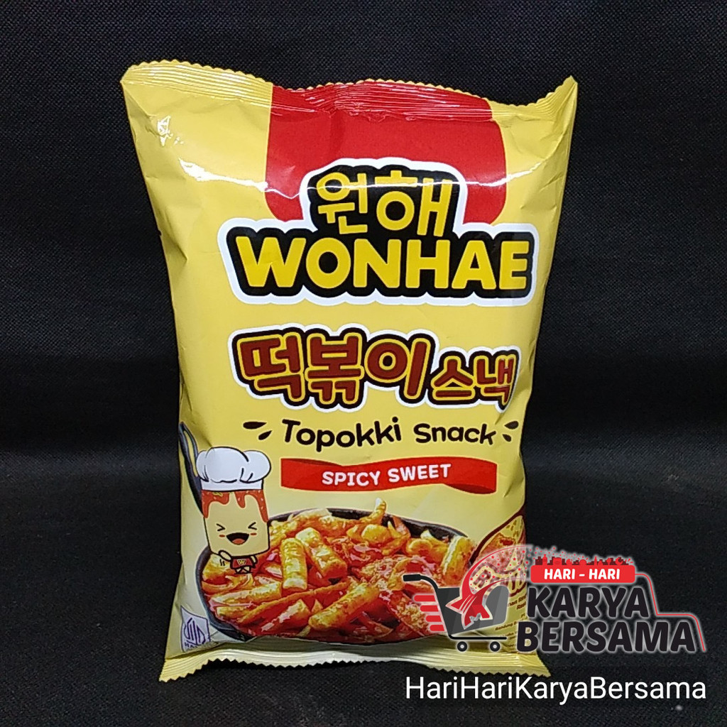 

MAKANAN RINGAN SNACK WONHAE TOPOKKI SNACK SPICY SWEET 80GR