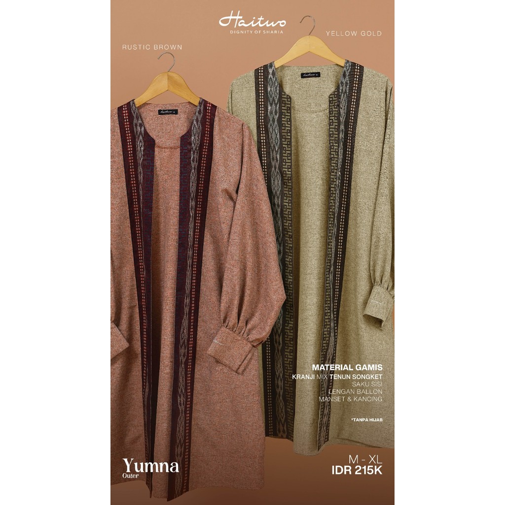Outer Wanita hijabers Modern Yumna Outer Terbaru Haitwo By Nibras Outer Wanita Dewasa Kekinian