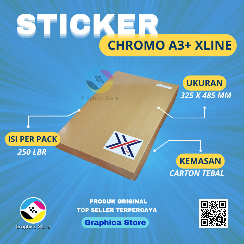 

Bahan Chromo Sticker A3+ | Sticker Glossy Bontak | Chromo XLINE