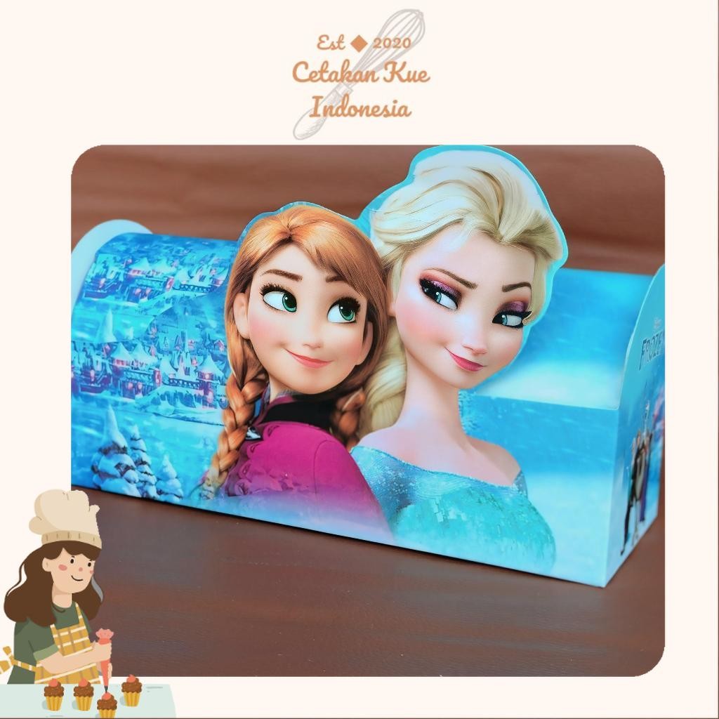 

{CKI} Premium Cake Box Frozen Dus Roll Cake Anna Elsa Dus Hampers Packaging 3D