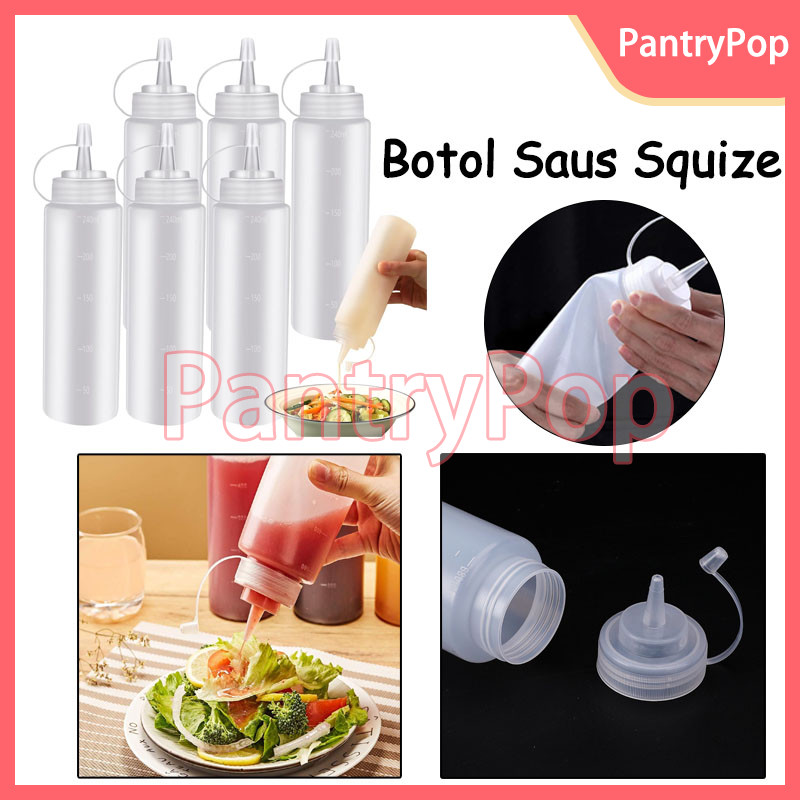 Botol Saus Kecap Mayonaise / Botol Saus Squize / BOTOL SAUS Plastik Kecap Dengan Angka Garis Putih R