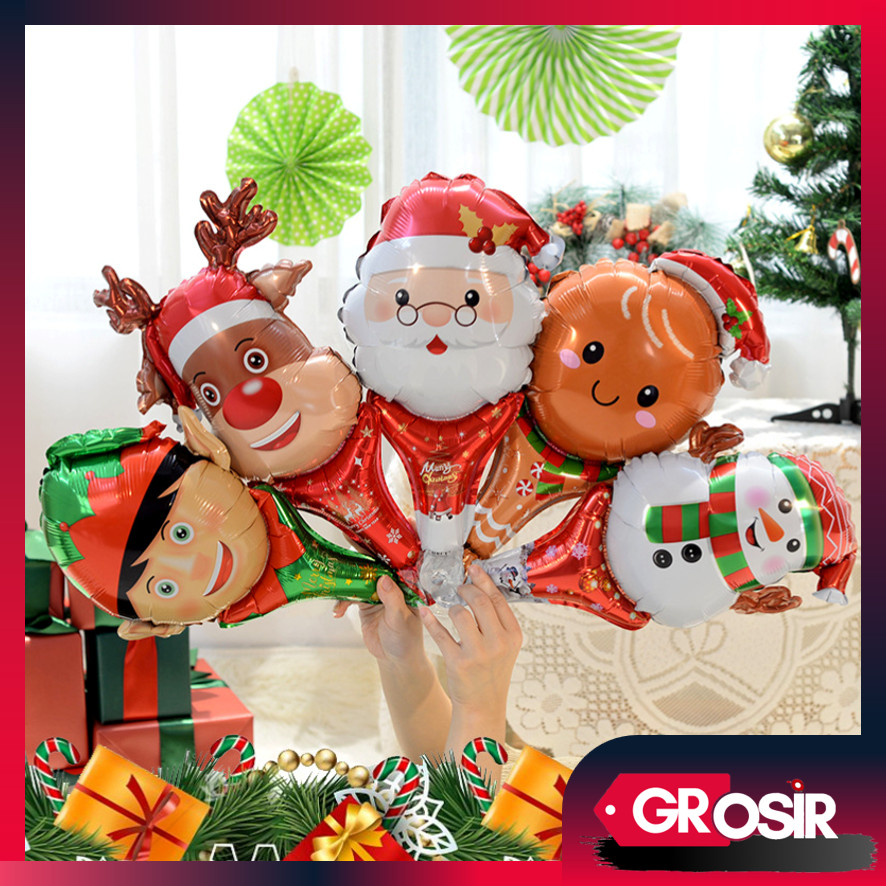 Grosir - 6030 Balon Natal / Balon Natal Foil / Balon Natal Dekorasi / Balon Christmas Hias / Balon K