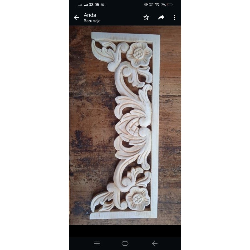 ornamen  ukiran  tempel klewer 35x13 hiasan sangkar burung SHP9048