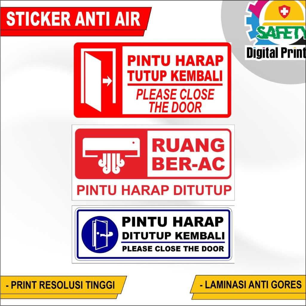 

STIKER VINYL STIKER SIGN PINTU HARAP TUTUP KEMBALI VARIAN UKURAN PROMO